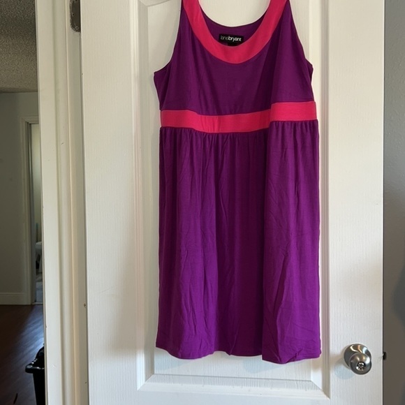 Purple & pink stretchy dress casual size 14/16 Lane Bryant - Picture 4 of 11